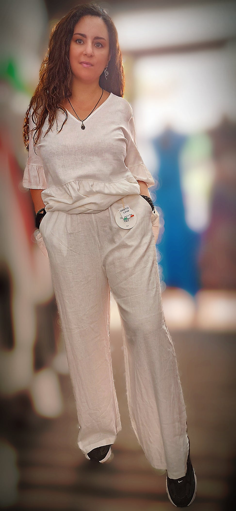 Pantalone misto lino